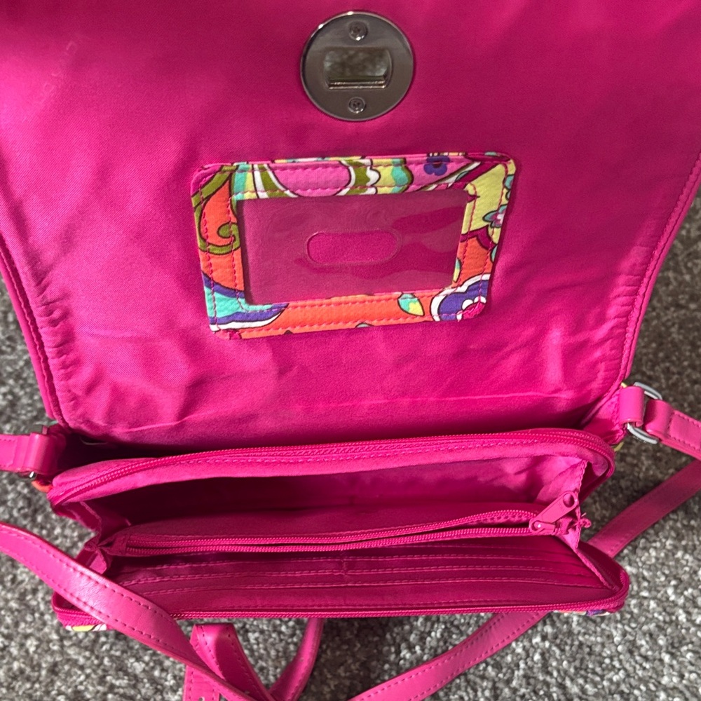 Vera Bradley Hot Pink and Orange Paisley Quilted Crossbody - Picture 4 of 4